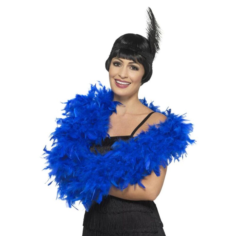Smiffys Deluxe Feather Boa / Royal Blue